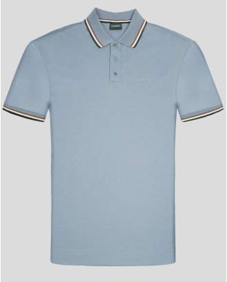 СВЕТЛОСИНЯ ТЕНИСКА С ПОЛО ЯКА И ГУМИРАНА ЛОГО ЕМБЛЕМА