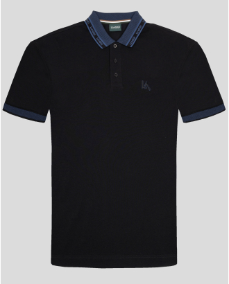 ЧЕРНА ТЕНИСКА ОТ 100% ПАМУК С ЛОГО ПРИНТ НА ЯКА