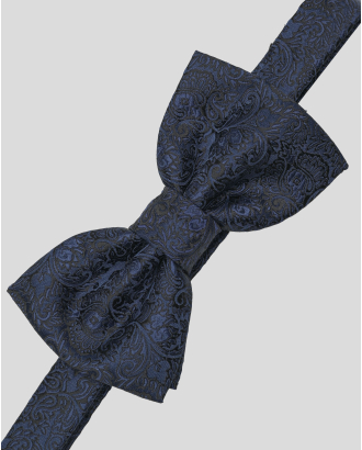 ТЪМНОСИНЯ ПАПИЙОНКА ЖАКАРД С ПЕЙСЛИ МОТИВИ