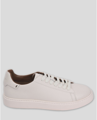 БЕЛИ СПОРТНИ ОБУВКИ ТИП КЕЦОВЕ ОТ ЕСТЕСТВЕНА КОЖА С ЛОГО