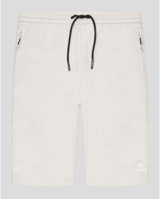 СВЕТЛОСИВИ СПОРТНИ ШОРТИ С РЕФЛЕКТЕН ЛОГО НАДПИС