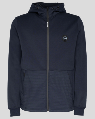 ТЪМНОСИН СУИТШЪРТ С РЕЛЕФНА ГАРНИТУРА И ГУМИРАН БАДЖ