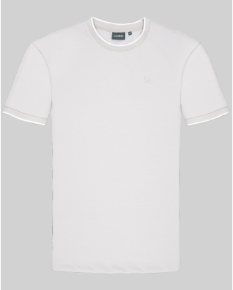 СИВА ТЕНИСКА С ОБЛО ДЕКОЛТЕ И ЛОГО ЕМБЛЕМА