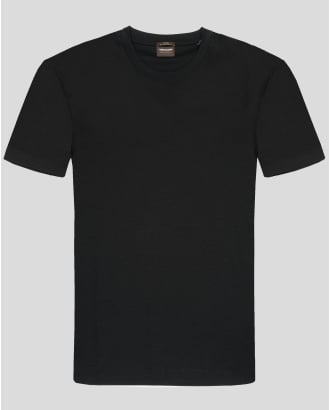 ЧЕРНА ТЕНИСКА С ЛОГО ОТ МЕРСЕРИЗИРАН ЕГИПЕТСКИ ПАМУК