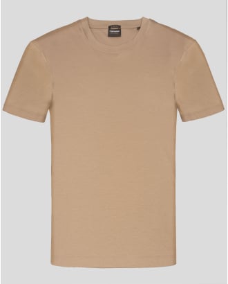ТЕНИСКА ОТ МЕРСЕРИЗИРАН ПАМУК С ЛОГО В ЦВЯТ КАМЕЛ