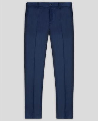 КЛАСИЧЕСКИ ПАНТАЛОН В ТЪМНОСИН ЦВЯТ ВТАЛЕН СИЛУЕТ /ЧАСТ ОТ КОСТЮМ/