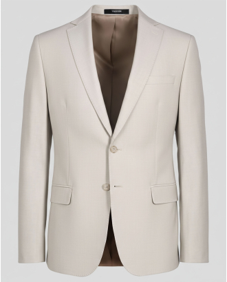 БЕЖОВО КЛАСИЧЕСКО САКО МЕЛАНЖ СИЛНО ВТАЛЕН СИЛУЕТ /ЧАСТ ОТ КОСТЮМ/