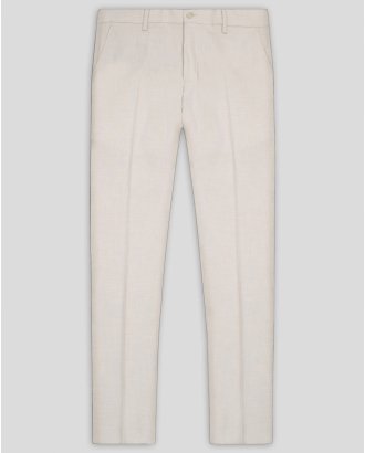 БЕЖОВ ПАНТАЛОН В СИТНА СТРУКТУРА СИЛНО ВТАЛЕН СИЛУЕТ /ЧАСТ ОТ КОСТЮМ/