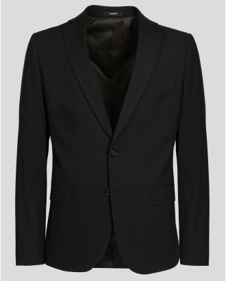 ЧЕРНО КЛАСИЧЕСКО САКО ОТ ФИНА ВЪЛНА С ЕЛАСТАН  /ЧАСТ ОТ КОСТЮМ/