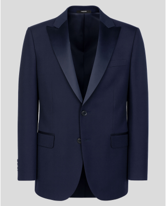 ЦЕРЕМОНИАЛНО СТРУКТУРНО САКО В ТЪМНОСИН ЦВЯТ /ЧАСТ ОТ КОСТЮМ/