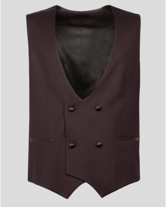 КЛАСИЧЕСКИ ЕЛЕК С ДВУРЕДНО ЗАКОПЧАВАНЕ В ЦВЯТ БОРДО /ЧАСТ ОТ КОСТЮМ/