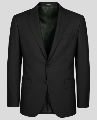 ЧЕРНО КЛАСИЧЕСКО САКО ОТ ФИНА ВЪЛНА С ЕЛАСТАН  /ЧАСТ ОТ КОСТЮМ/