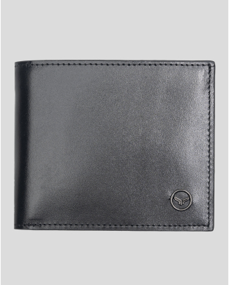 ЧЕРЕН ПОРТФЕЙЛ ОТ ГЛАДКА ЕСТЕСТВЕНА КОЖА С ЛОГО