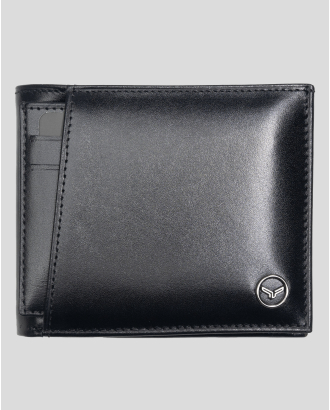 ЧЕРЕН ПОРТФЕЙЛ ОТ 100% ЕСТЕСТВЕНА КОЖА С ВЪНШЕН ВИЗИТНИК