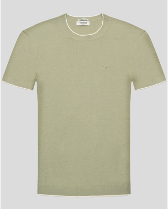 СВЕТЛОЗЕЛЕНА ПЛЕТЕНА ТЕНИСКА С КОНТРАСТНА ДЕСЕНАЦИЯ