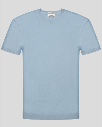 СИНЯ ПЛЕТЕНА ТЕНИСКА ОТ 100% PREMIUM ПАМУК В СИТНА СТРУКТУРА 