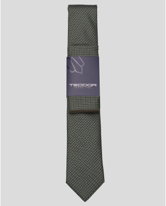 ЗЕЛЕН КОМПЛЕКТ ВРАТОВРЪЗКА И КЪРПА В СИТНА СТРУКТУРА