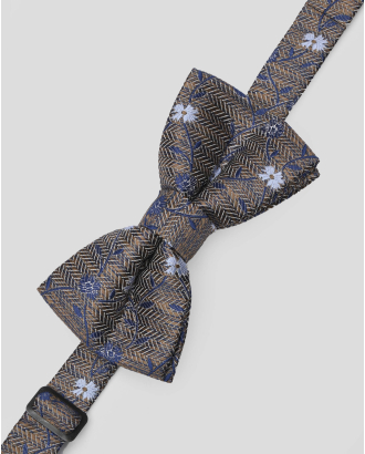 КАФЯВА ЖАКАРДОВА ПАПИЙОНКА С КОНТРАСТНИ ЦВЕТЯ