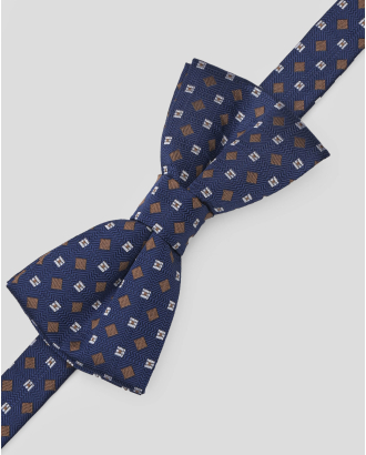 ТЪМНОСИНЯ СТРУКТУРНА ПАПИЙОНКА С КОНТРАСТЕН ФИГУРАЛЕН ДЕСЕН