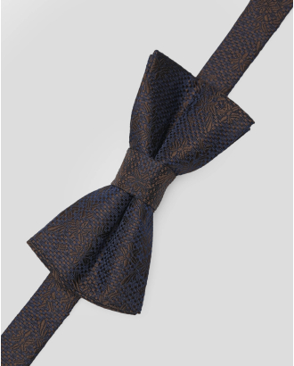 ЖАКАРДОВА ПАПИЙОНКА НА ЦВЕТЯ В КАФЯВО И ТЪМНОСИНЬО