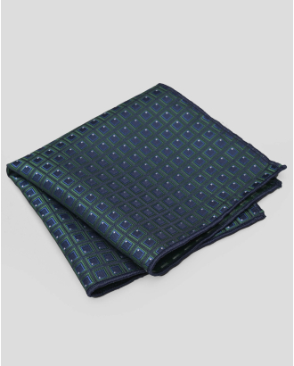 СТРУКТУРНА КЪРПИЧКА ЗА САКО НА КВАДРАТИ В ЗЕЛЕНО И ТЪМНОСИНЬО