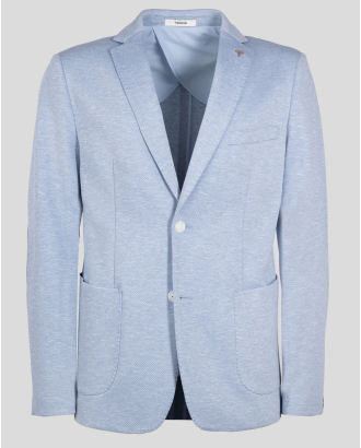 СВЕТЛОСИНЬО МЕЛАНЖИРАНО САКО ВТАЛЕН СИЛУЕТ