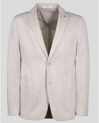 БЕЖОВО САКО ОТ ПАМУК С ЕЛАСТАН ВТАЛЕН СИЛУЕТ