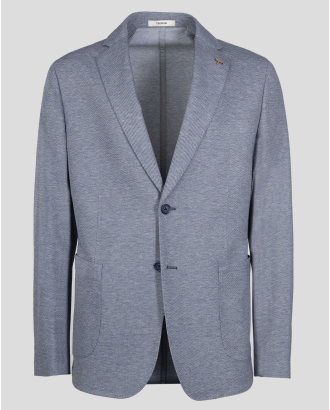 ТЪМНОСИНЬО СТРУКТУРНО САКО МЕЛАНЖ ВТАЛЕН СИЛУЕТ