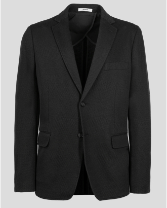 ЧЕРНО СТРУКТУРНО САКО ВТАЛЕН СИЛУЕТ