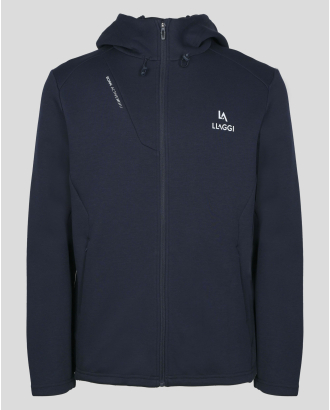 ТЪМНОСИН СУИТШЪРТ С КАЧУЛКА И ЛОГО ПРИНТ