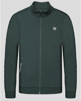 ЗЕЛЕН СУИТШЪРТ С ЯКА И ЛОГО ПРИНТ