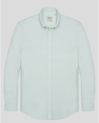 РИЗА ОТ ПАМУЧЕН СТРУКТУРЕН ПЛАТ В СВЕТЛОЗЕЛЕН ЦВЯТ