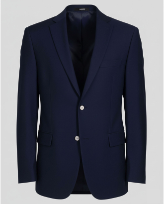 ТЪМНОСИНЬО КЛАСИЧЕСКО САКО ОТ ФИНА ВЪЛНА С ЕЛАСТАН /ЧАСТ ОТ КОСТЮМ/