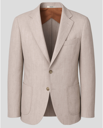 БЕЖОВО САКО МЕЛАНЖ ОТ 100% ЛЕН COMFORT FIT /ЧАСТ ОТ КОСТЮМ/
