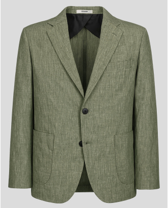 ОЛЕКОТЕНО ЗЕЛЕНО САКО МЕЛАНЖ ОТ 100% ЛЕН /ЧАСТ ОТ КОСТЮМ/