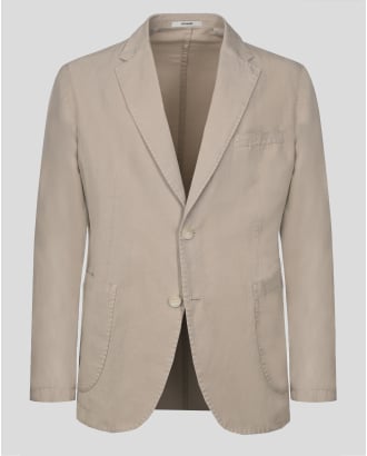 БЕЖОВО САКО С ТОНАЛНИ УКРАСИТЕЛНИ ШЕВОВЕ СВОБОДЕН СИЛУЕТ