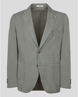 САКО ОТ ТЕНСЕЛ И ЛЕН С ЕСТЕСТВЕНО ИЗНОСЕН ЕФЕКТ В ЗЕЛЕН ЦВЯТ