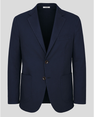 ТЪМНОСИНЬО САКО С ЕСТЕСТВЕНО ИЗНОСЕН ЕФЕКТ С ЕЛАСТАН