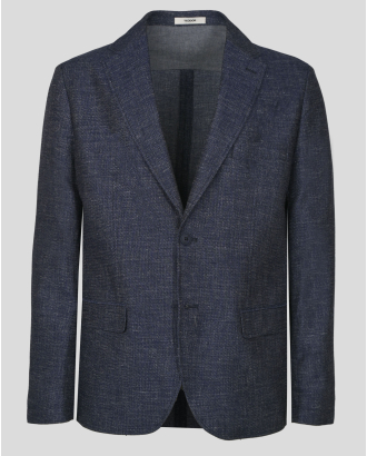 САКО С ВИСОКО СЪДЪРЖАНИЕ НА ПАМУК СВОБОДЕН СИЛУЕТ В ТЪМНОСИН МЕЛАНЖ