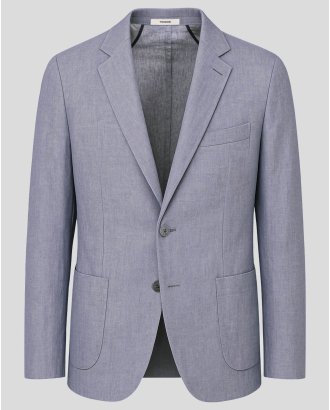 САКО ОТ ПАМУК И ЛЕН В СВЕТЛОСИН МЕЛАНЖ СВОБОДЕН СИЛУЕТ/ЧАСТ ОТ КОСТЮМ/