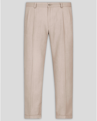ЛЕНЕН ПАНТАЛОН COMFORT FIT  В БЕЖОВ МЕЛАНЖ /ЧАСТ ОТ КОСТЮМ/