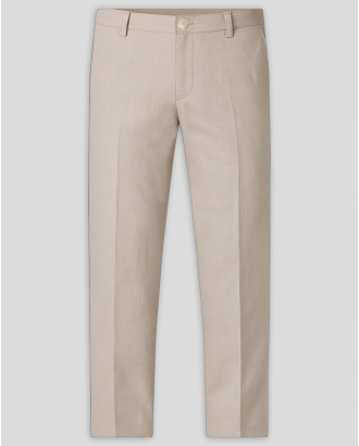 БЕЖОВ ПАНТАЛОН ОТ ПАМУК И ЛЕН СВОБОДЕН СИЛУЕТ /ЧАСТ ОТ КОСТЮМ/