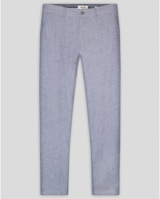 СВОБОДЕН ПАНТАЛОН ОТ ПАМУК И ЛЕН В СВЕТЛОСИН МЕЛАНЖ /ЧАСТ ОТ КОСТЮМ/