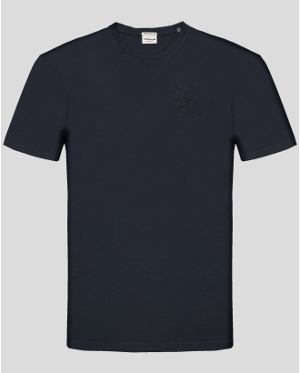 ТЪМНОСИНЯ ТЕНИСКА ОТ PREMIUM ПАМУК С БРОДЕРИЯ 