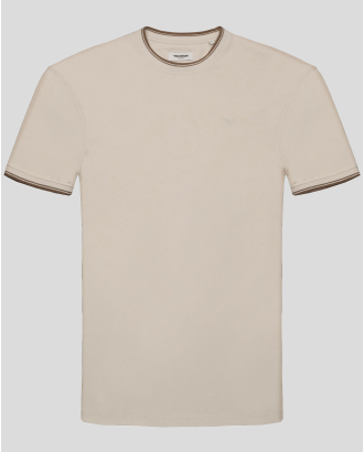 БЕЖОВА ТЕНИСКА ОТ 100% PREMIUM ПАМУК С БРОДЕРИЯ ЛОГО