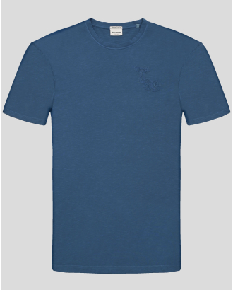 ТЕНИСКА ОТ 100% PREMIUM ПАМУК С БРОДЕРИЯ В ДЕНИМ СИН ЦВЯТ