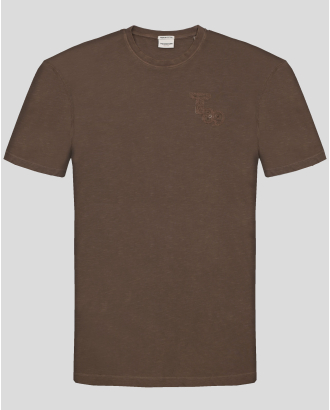 КАФЯВА ТЕНИСКА ОТ PREMIUM ПАМУК С БРОДЕРИЯ
