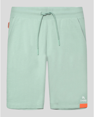 СВЕТЛОЗЕЛЕНИ СПОРТНИ БЕРМУДИ ОТ 100% ПАМУК С КОНТРАСТЕН ЕЛЕМЕНТ 