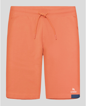 ОРАНЖЕВИ БЕРМУДИ ТРИКО С РЕГУЛИРАЩИ ВРЪЗКИ И РЕФЛЕКТЕН ПРИНТ