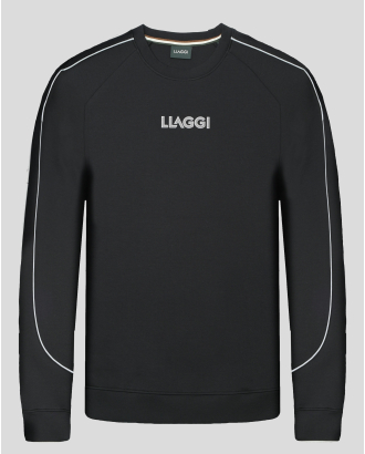 СУИТШЪРТ ТИП ХУДИ ОТ ПАМУК С ЕЛАСТАН И ГУМИРАНА ЛОГО ЕМБЛЕМА